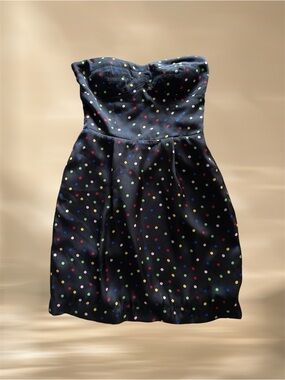 BCBGeneration Black Rainbow Constellation Strapless Mini Dress - size 2